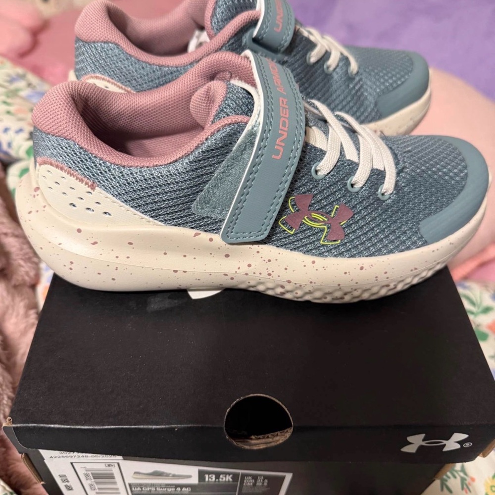 Under Armour Kids' Teal and Pink Sneakers